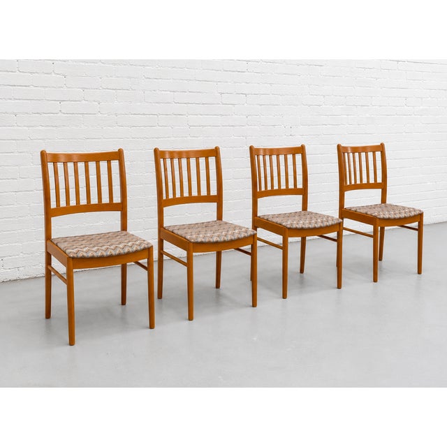 Mid-Century Modern Set of 4 Danish Modern Teak Dining Chairs| Mid Century Scandinavian Chairs, 1960s For Sale - Image 3 of 14