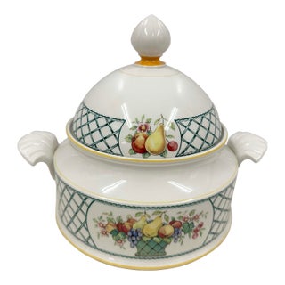 1980s Villeroy and Boch Basket Covered Vegetable/Serving Bowl With Lid For Sale