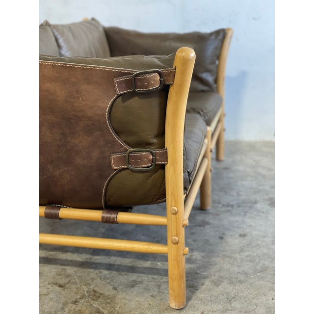 Brown Arne Norell Ilona Safari Loveseat Danish Modern For Sale - Image 8 of 16
