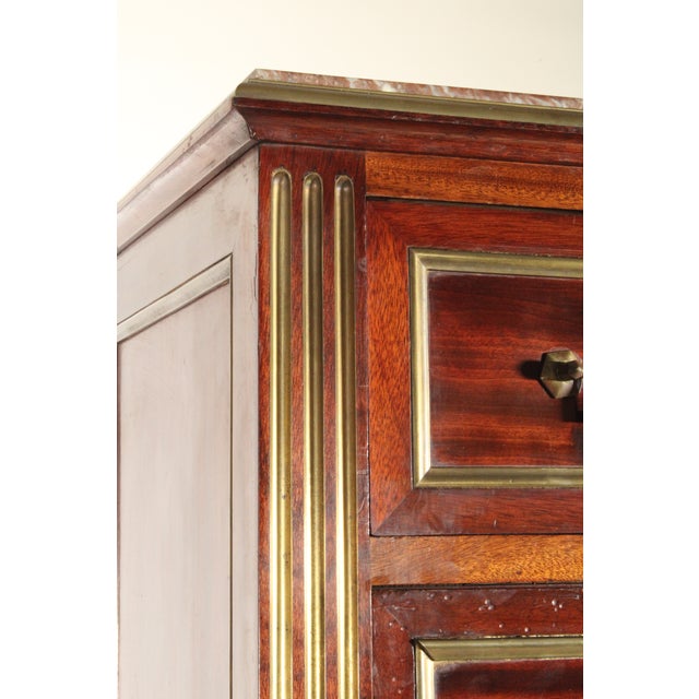 Antique Louis XVI Style Brass Mounted Mahogany Secretaire Abattant For Sale - Image 9 of 11