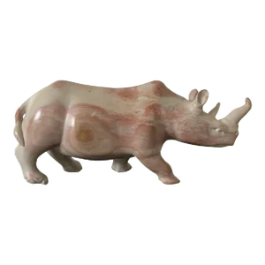 Vintage Pink Marble Rhinoceros