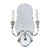 A pair of Hollywood Regency style cut mirrored double arm wall sconces that bring refined sparkle and classic charm to any...