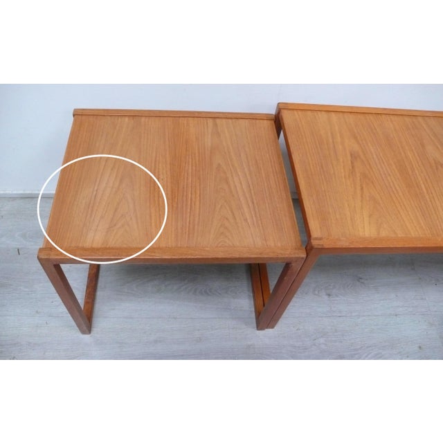 Vintage Danish Nesting Tables in Natural Teak, 1950s, Set of 3 For Sale - Image 9 of 10