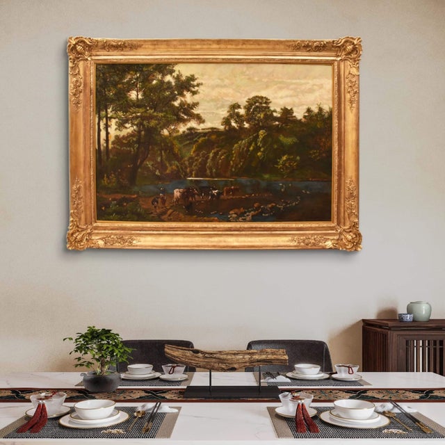 The Antique Paintings category, Rural Landscape with Cows and Shepherd, presents an oil painting on canvas dating to the...