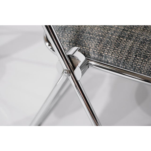 Chrome Folding Chairs with Fabric Seats, 1970s, Set of 9 For Sale - Image 10 of 15