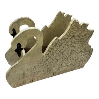 Antique Wood Swan Planter For Sale