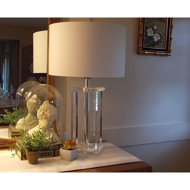 1960s Modern Acrylic Table Lamp For Sale - Image 10 of 13