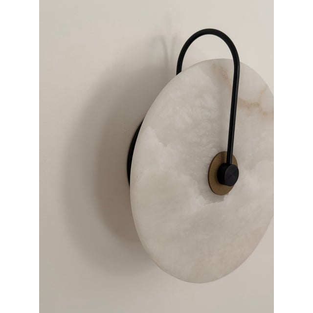 Contemporary Allied Maker Ada Aperture Alabaster Sconce For Sale - Image 3 of 6
