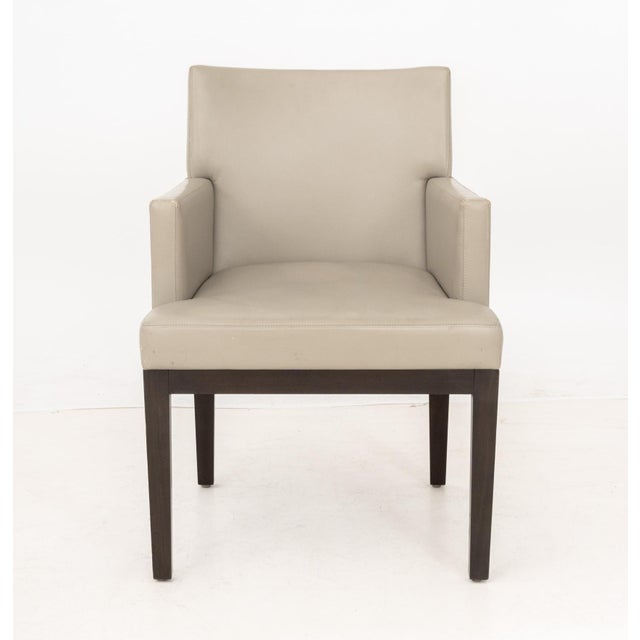 Early 21st Century Christian Liaigre Style Taupe Upholstery Dining Chairs, 6 For Sale - Image 5 of 9