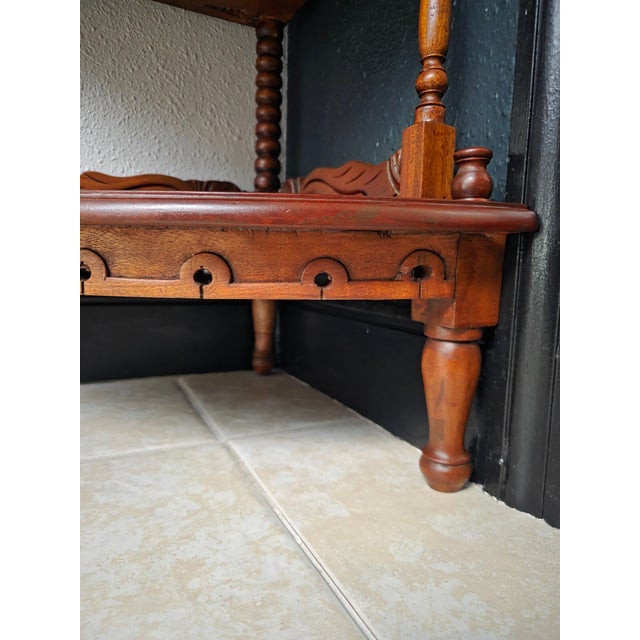 Early 20th Century Eastlake Revival 5-Tier Mahogany Corner Etagere Shelf For Sale - Image 10 of 11