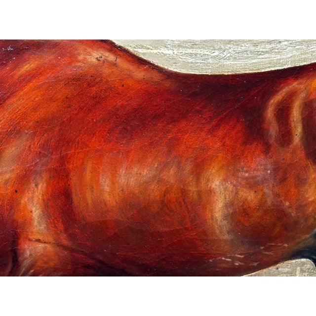 Chestnut British Equine Oil Painting Portrait the Mint Race Horse by Timothy B Whitby Circa 1912 For Sale - Image 8 of 12