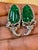Gemstone 22 Ct Carved Emerald & 2 Ct Diamond Earrings 18 Karat White Gold Post Earrings For Sale - Image 7 of 8