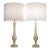 Matched Pair Nos Hollywood Regency Modern Alabaster Marble "Teardrop" Urn Style Column Table Lamps Italy 1970's Minty! For Sale