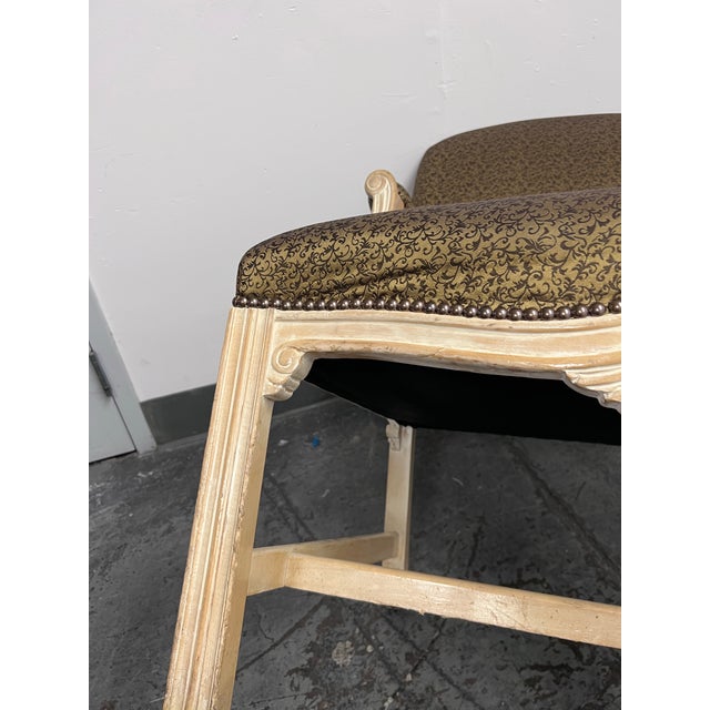 2010s Schnadig Fine Furniture French Provincial Carved Armchairs, Pair For Sale - Image 5 of 12