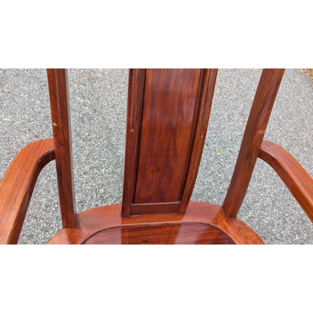 Chinoiserie Asian-Style Rosewood Dining Chair Set of 8 For Sale - Image 15 of 18