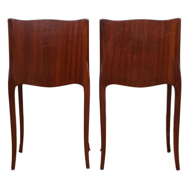 Brown Vintage French Parquetry Nightstands, 1930, Set of 2 For Sale - Image 8 of 10