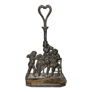 Large Rare Antique Dagreen 19th Century Cast Iron Goose Is Dead Figural Doorstop For Sale