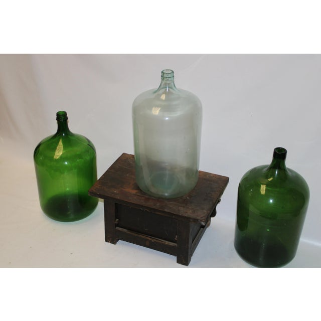 Glass Bottle Green Demi Jon Transparent 1950s For Sale - Image 6 of 12