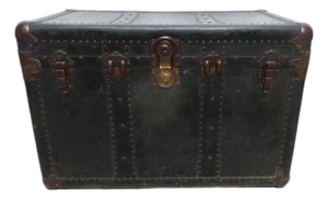 19th Century Leather / Wood Travel Trunk