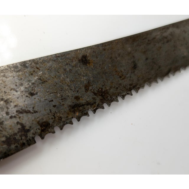 19th Century English Victorian Steel Bread Knife With Mother of Pearl Handle For Sale - Image 12 of 12