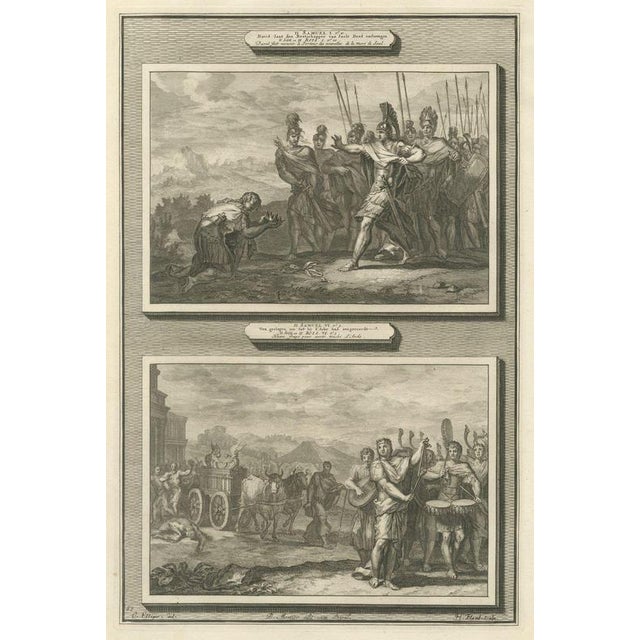 Pieter Mortier, Death of the Amalekite Messenger and Uzzah Struck Down, 1700, Engraving For Sale - Image 12 of 12