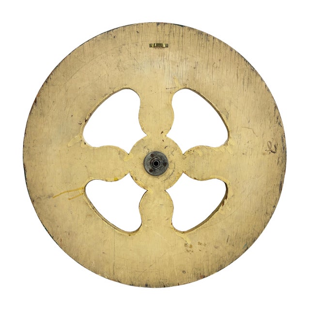 White Antique Game Wheel With Moons and Stars For Sale - Image 8 of 8
