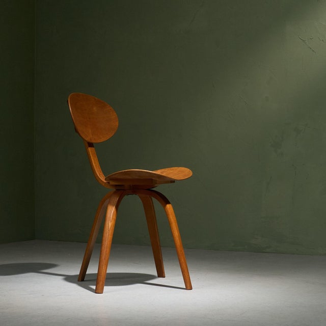 Bow-Wood No. 03 Side Chair by Kwok Hoi Chan for Hugues Steiner, France, Late 1940s For Sale - Image 4 of 12