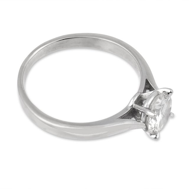Contemporary Vintage 1.30 Carat Diamond 14k White Gold Engagement Ring, Size 8 For Sale - Image 3 of 4