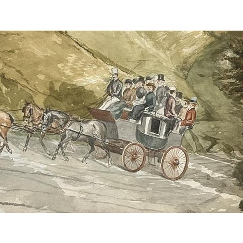 Folkestone & Canterbury Quicksilver Coach, Framed Watercolour. Terrific detail, very well painted, size 74.5 cms x 59 cms,...