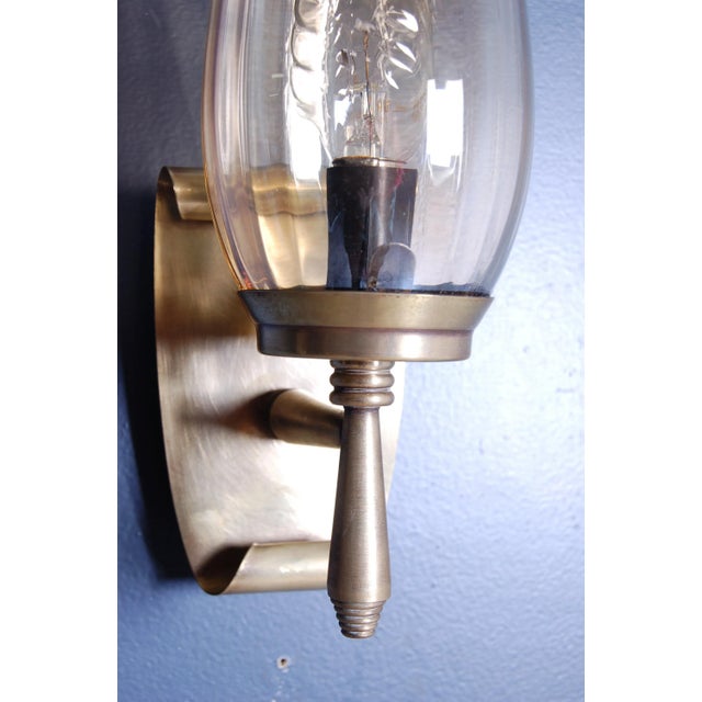 Gold Brass & Glass Wall Lights, 1940s, Set of 2 For Sale - Image 8 of 11
