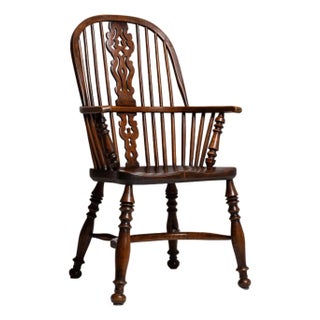 19th Century France Brown Wood Armchair For Sale
