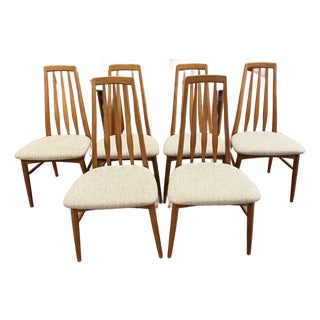 Danish Teak Eva Dining Chairs by Koefoed Hornslet- Denmark. Set of Six For Sale