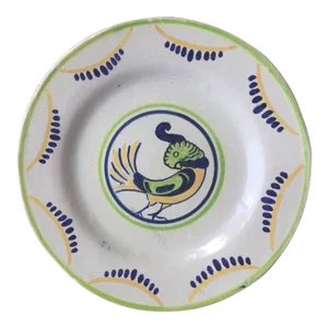 Vintage French Faience Ceramic Cockatoo Plate