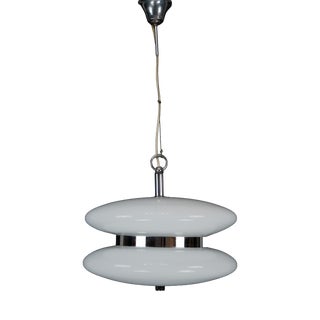 Mid-Century Large Murano White Glass Chandelier by Vistosi, 1970s For Sale