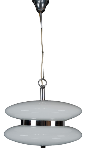 Mid-Century Large Murano White Glass Chandelier by Vistosi, 1970s