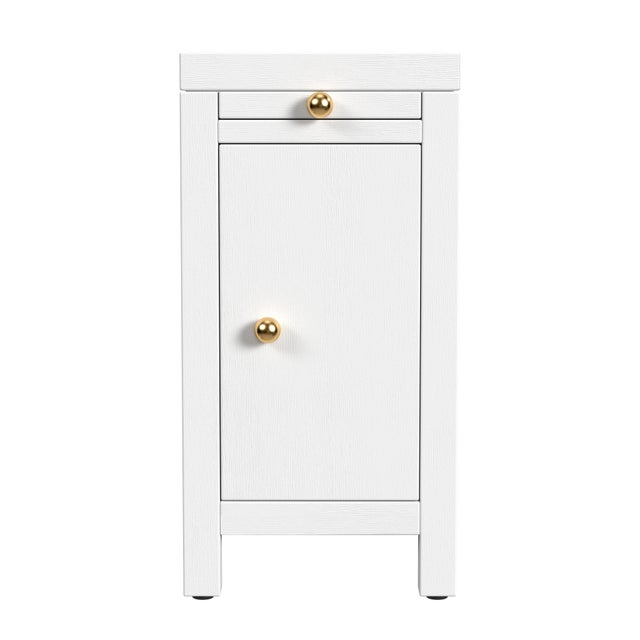 Spritely Home Accent Furniture Nora 12 in. W Rectangular Wood 1 Door Narrow End Table with Pull-Out Tray For Sale - Image 4 of 8