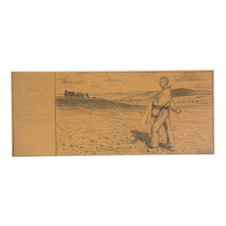 Heinrich Pforr, The Sower, Pencil on Paper For Sale