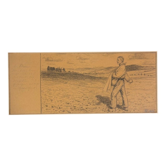 Heinrich Pforr, The Sower, Pencil on Paper For Sale