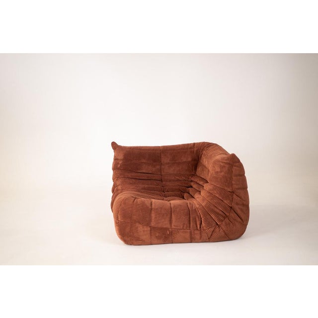 Ligne Roset Togo Living Room Set in Velvet Blue by Michel Ducaroy for Ligne Roset, 1979, Set of 5 For Sale - Image 4 of 14