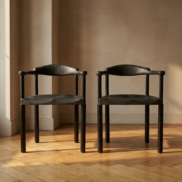 Postmodern Black Armchairs in Molded Plastic, Europe, 1980s, Set of 2 For Sale - Image 12 of 12