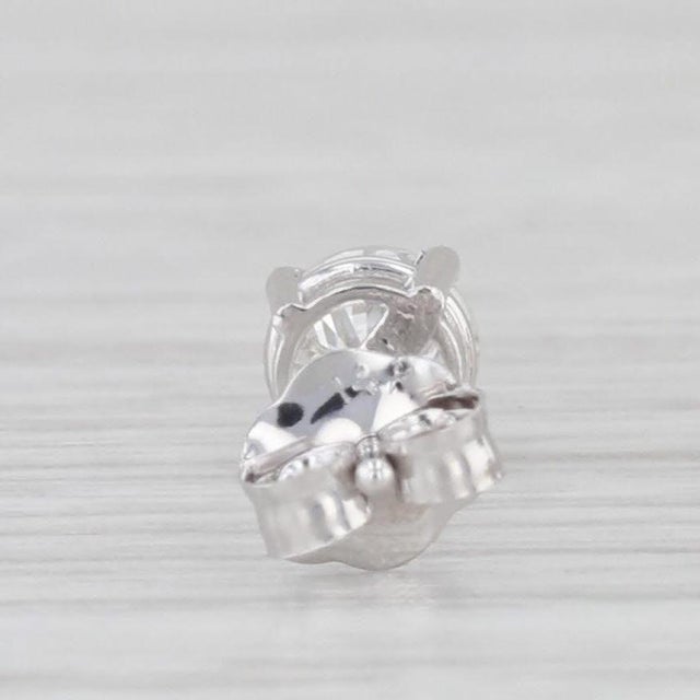 2020s New 0.47ctw Diamond Stud Earrings 14k White Gold Round Solitaire Studs - 2 Pieces For Sale - Image 5 of 6