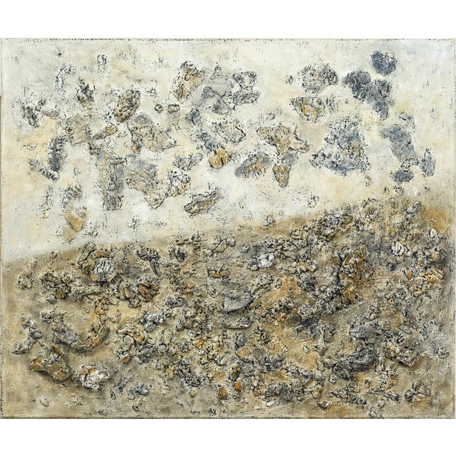 Original Abstract High Relief Natural Color Palette Landscape - Oil Painting by Diane Grant / Beach Art For Sale
