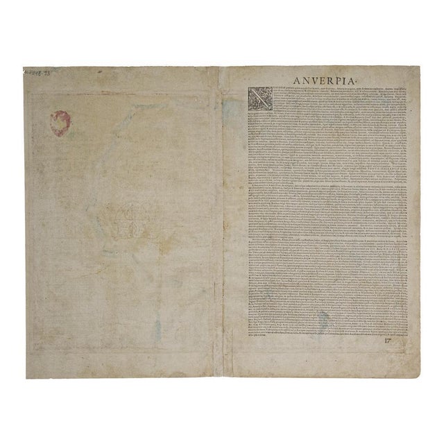 This Map of Anverpia is an original etching hand colored realized by George Braun and Franz Hogenberg as part of the...