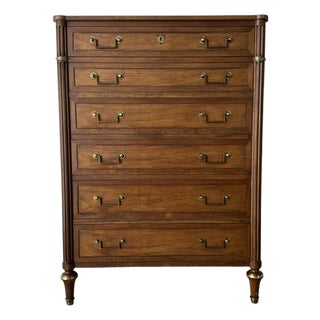 1970s Baker Furniture Hollywood Regency Louis XVI–Style Five-Drawer Chest For Sale