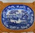 Brown 1984 Handcrafted One Drawer Bird’s Eye Maple Display Stand With Blue and White Platter For Sale - Image 8 of 18