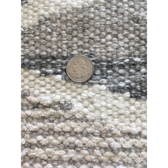 Contemporary Scandinavian Wool Rug in Gray With Geometric Pattern For Sale In New York - Image 6 of 6