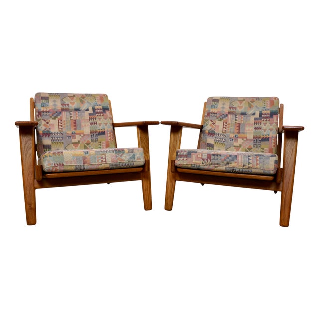 GE-290 Armchairs in Teak by Hans J Wegner for Getama, 1950s, Set of 2 For Sale