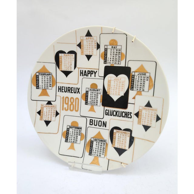Ceramic Ceramic Calendar Plate by Piero Fornasetti, 1980 For Sale - Image 7 of 7