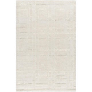 Frank Lloyd Wright Foundation x SURYA Luxuries Handmade Rug Cream 9x12 For Sale