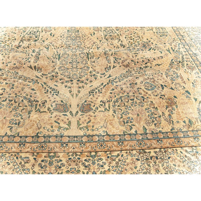 Authentic Persian Kirman Handwoven Wool Carpet For Sale - Image 4 of 9
